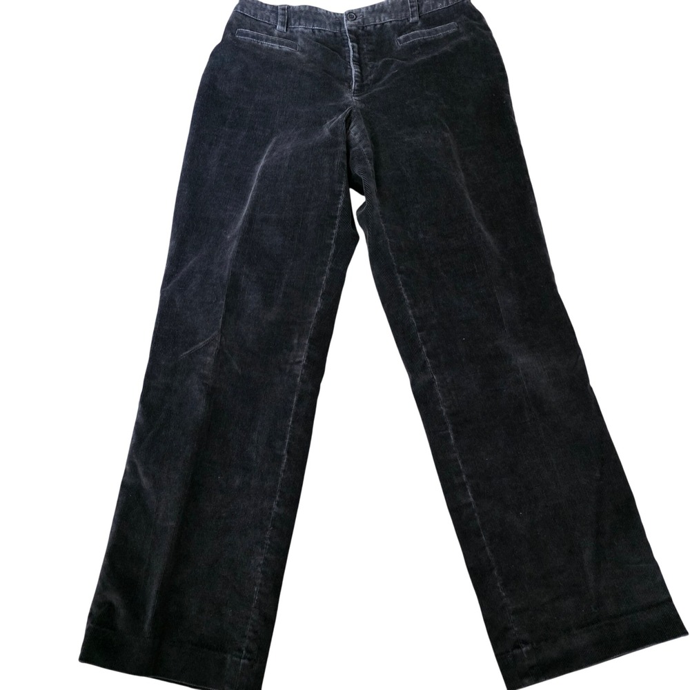 Raffaella Petites Black Corduroy Pants Women's Size 6 Straight Leg Classic Fit